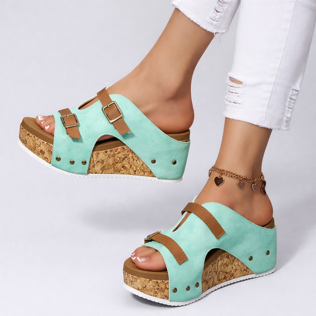 Marbella Cork Wedge Sandals