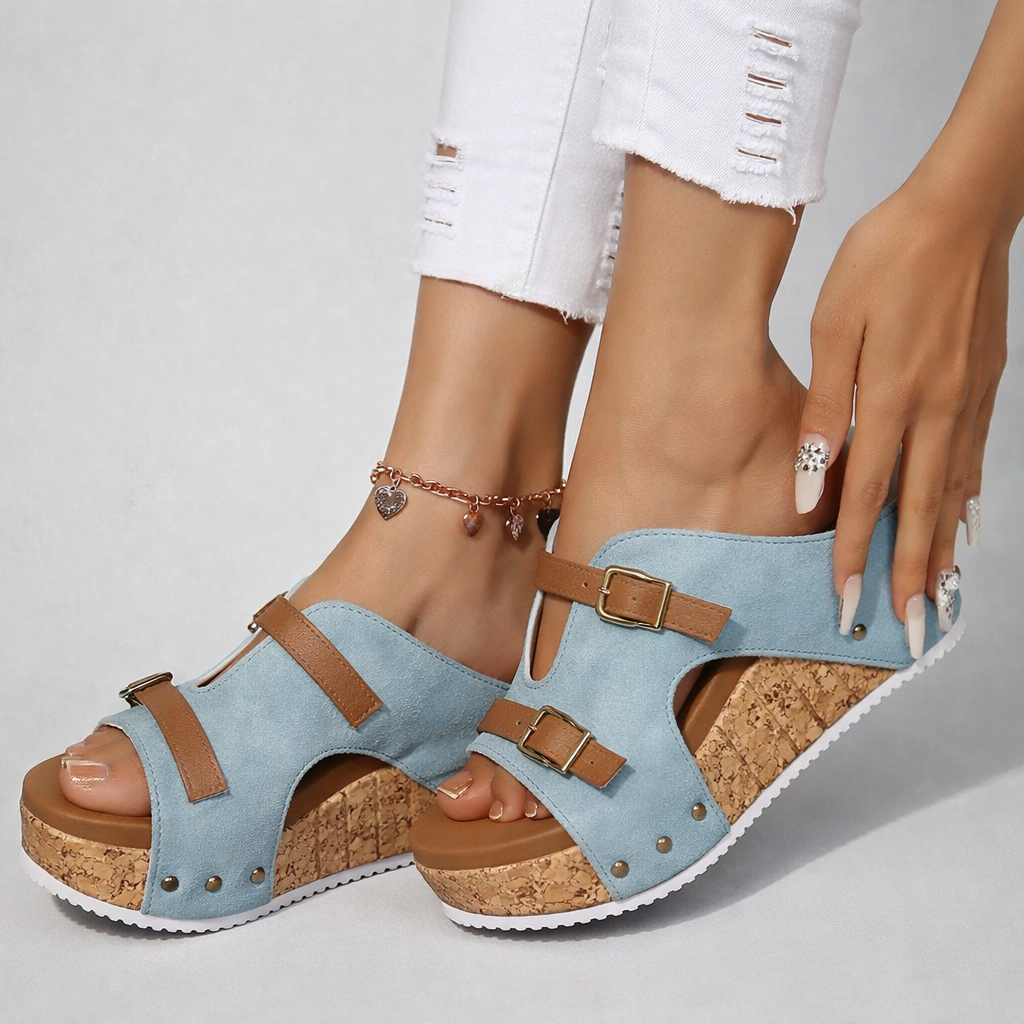 Marbella Cork Wedge Sandals