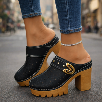 Sabot Doré Découpe Heel