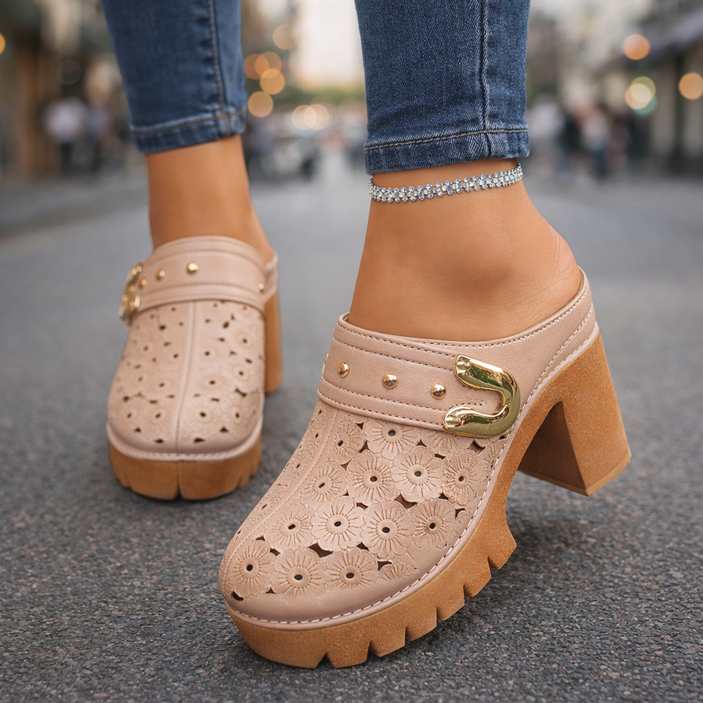 Sabot Doré Découpe Heel