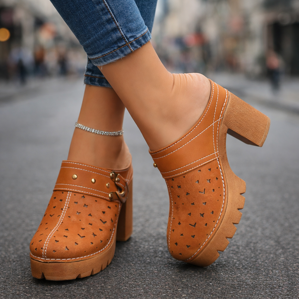 Sabot Doré Découpe Heel