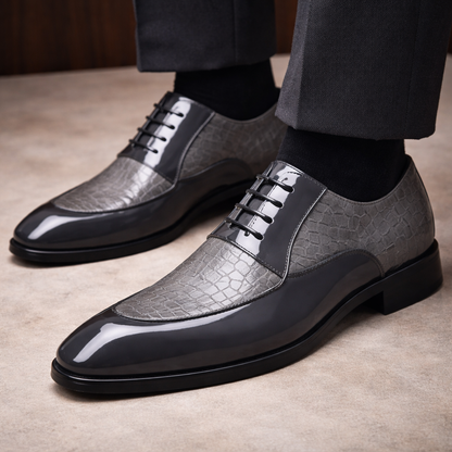 Executive Croc-Embossed Oxfords