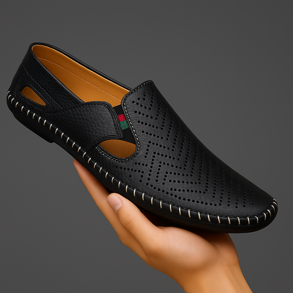 Le Flaneur Navy Cut-Out Loafer