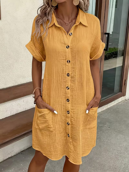 Provence Crinkle Oversized Shirtdress