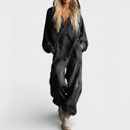 Denim Atelier Hooded Jumpsuit