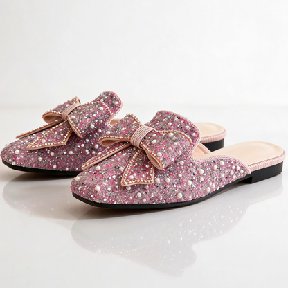 Verena Beaded Bow Mules
