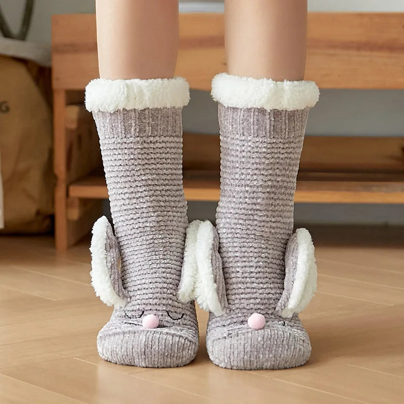 Sherpa-Lined Bunny Slipper Socks