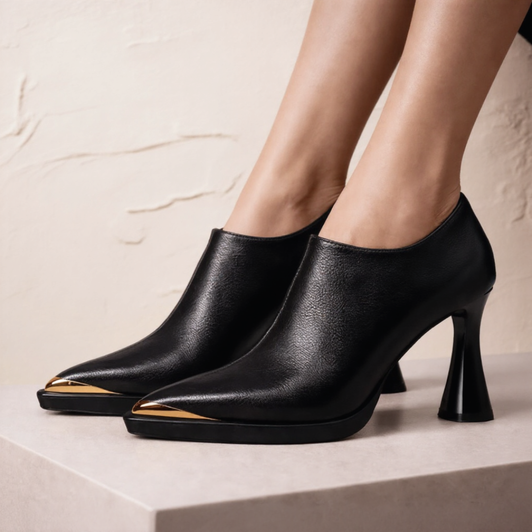 Venezia Leather Heeled Ankle Boots
