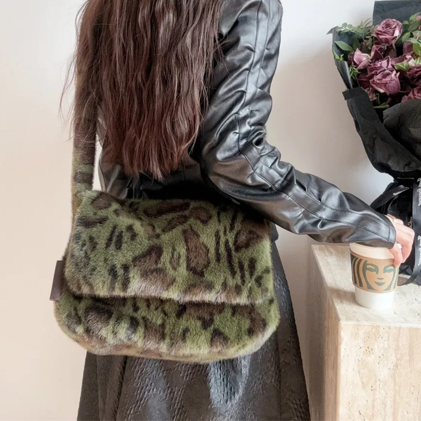 Wildcat Faux Fur Crossbody Bag