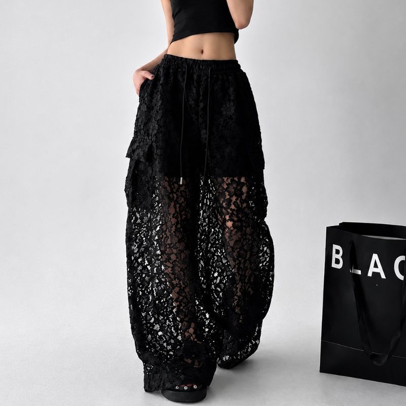 Vesper Sheer Lace Cargo Trouser