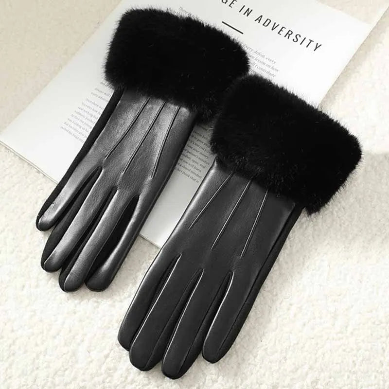The Winterbourne Fur-Cuffed Leather Glove