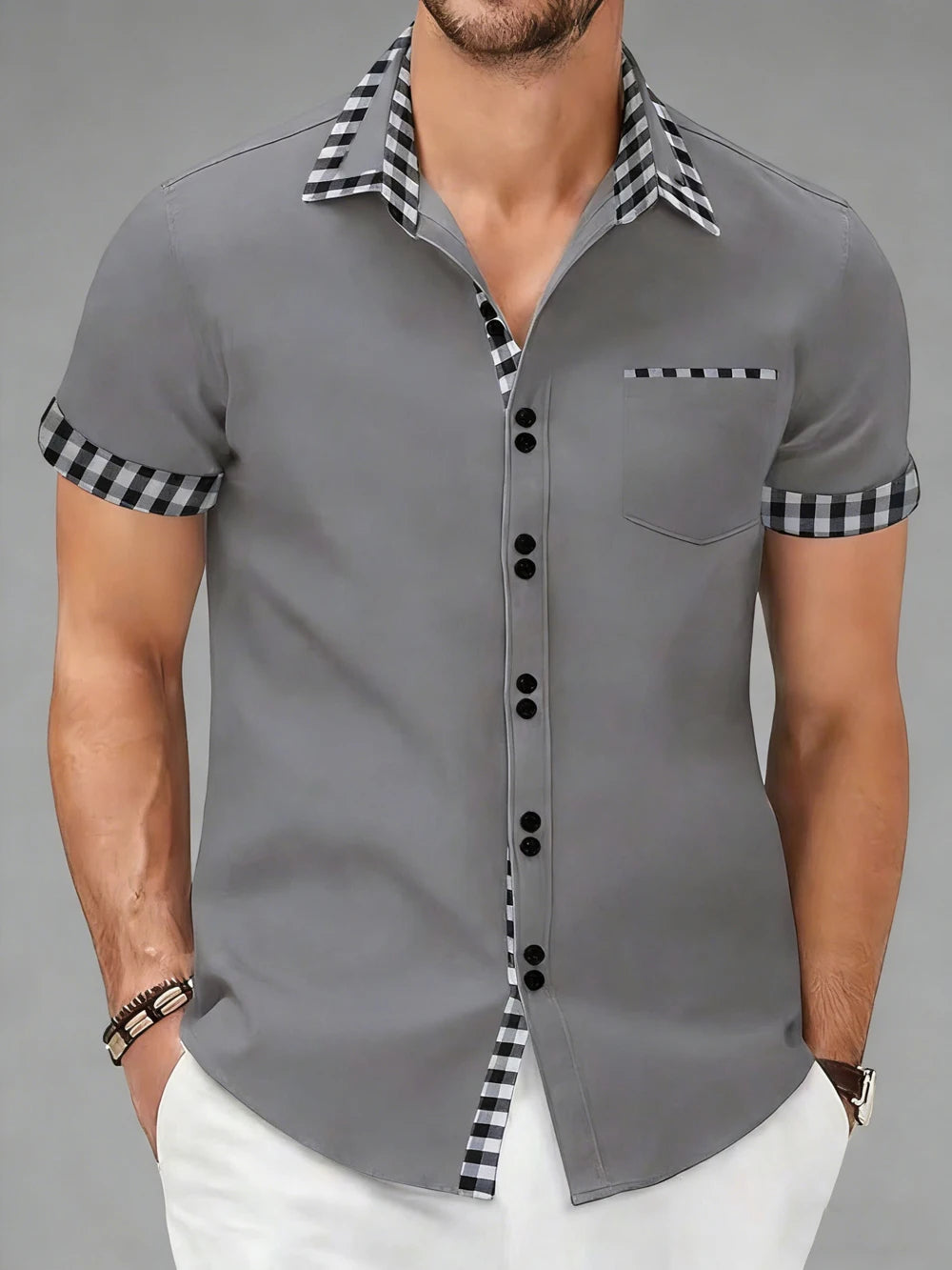 Aegean Contrast-Collar Shirt
