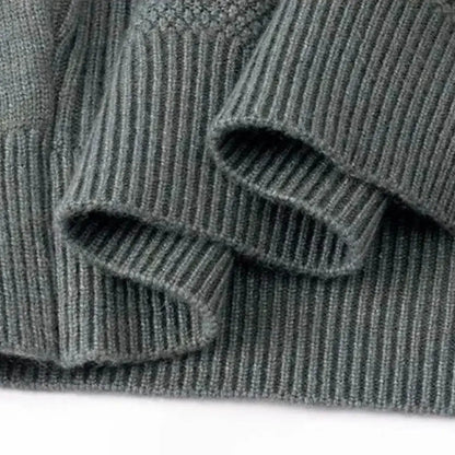 Geometric Rib Crewneck Sweater