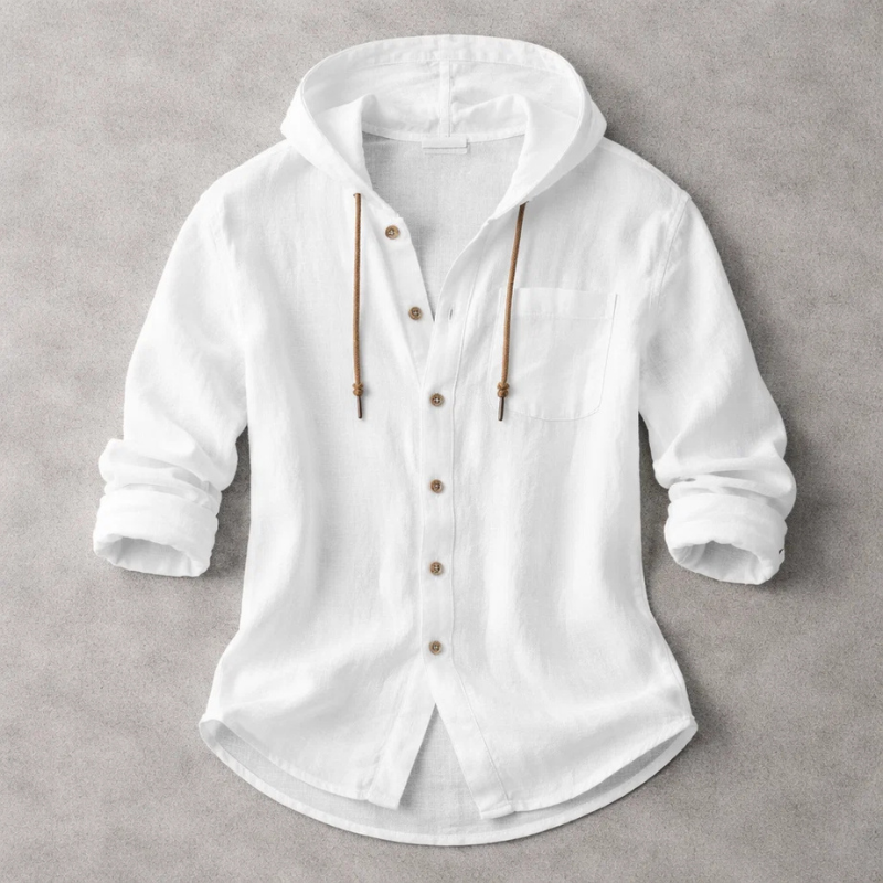 Chemise Linen Hooded Shirt