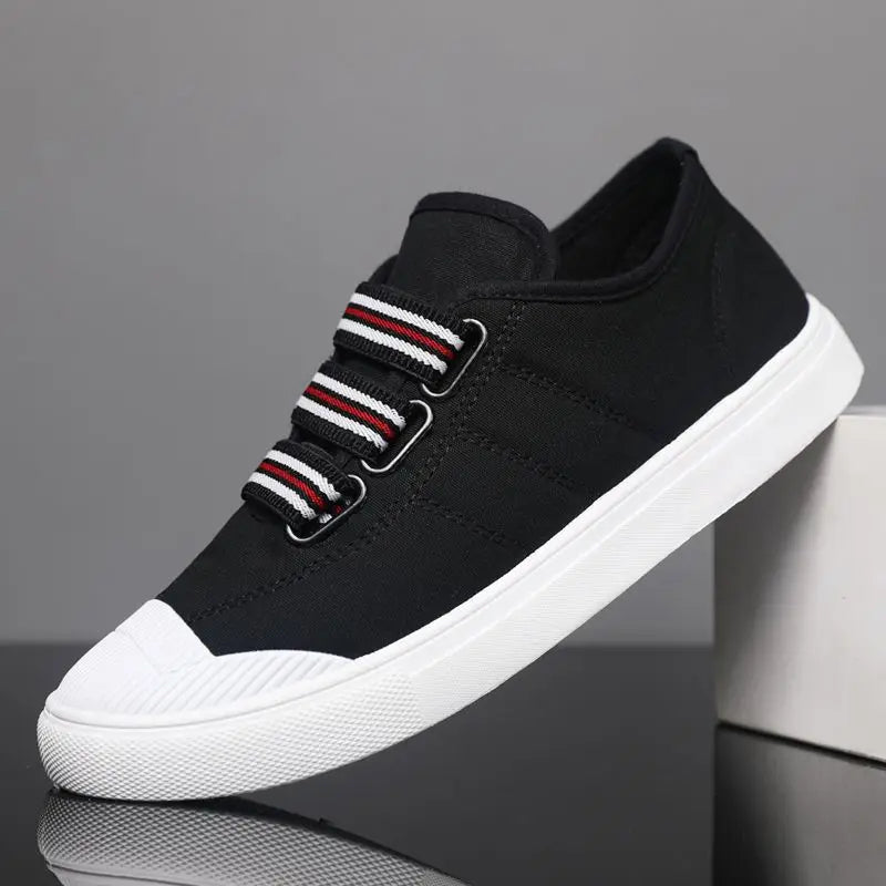 Noir Velcro Canvas Lo