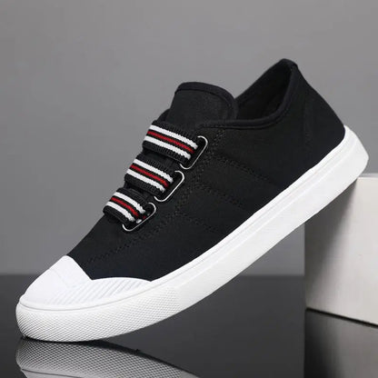 Noir Velcro Canvas Lo