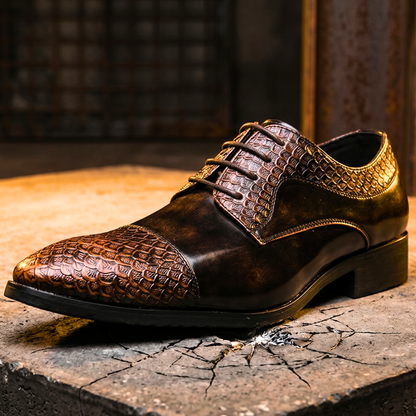 Devereaux Mirror-Vamp Python Toe Derby