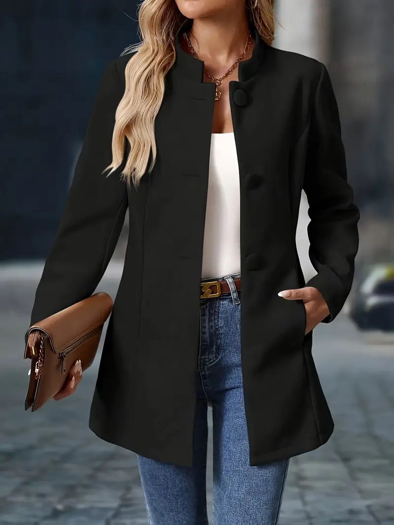 Marchesa Stand-Collar Coat