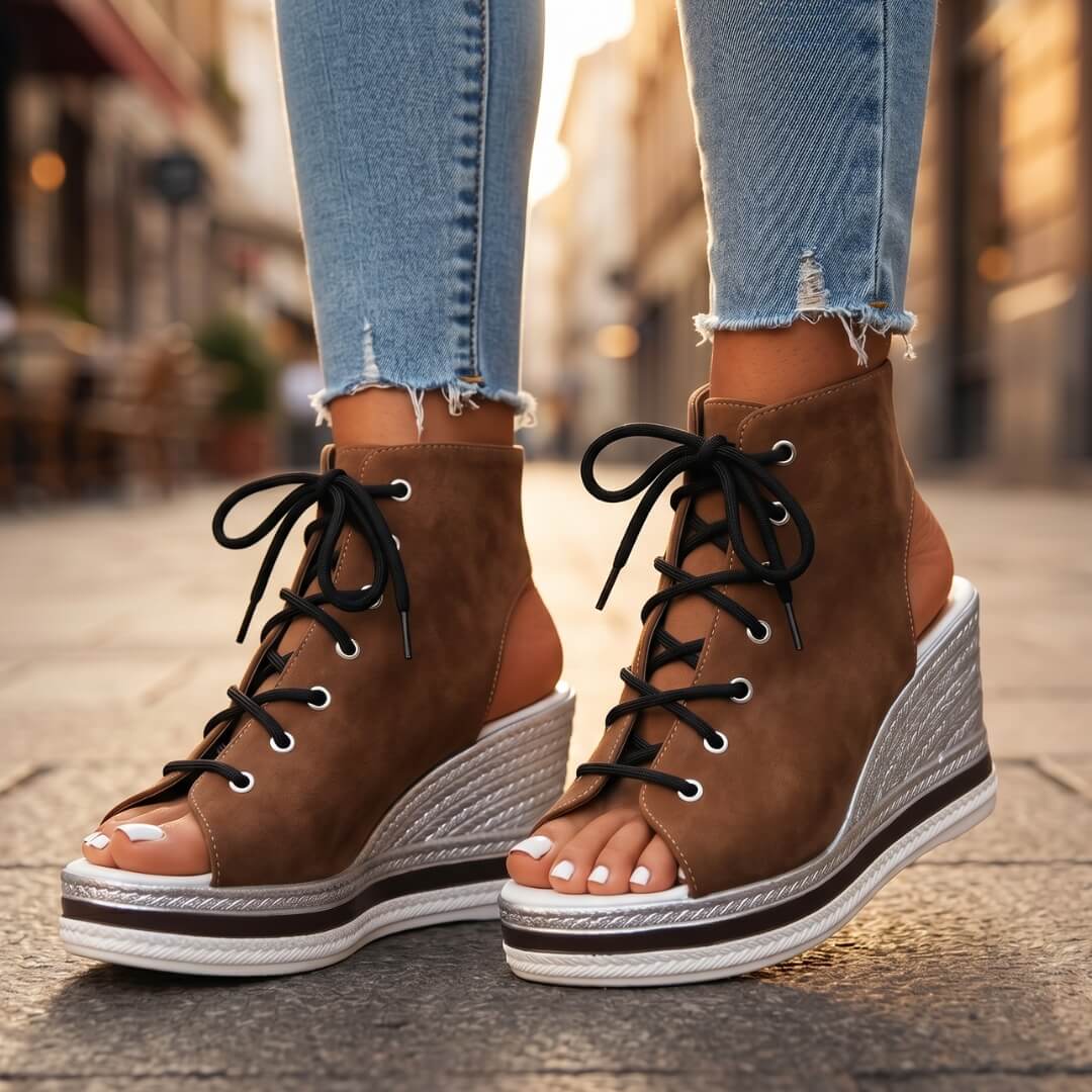 Venezia Lace-Up Wedge