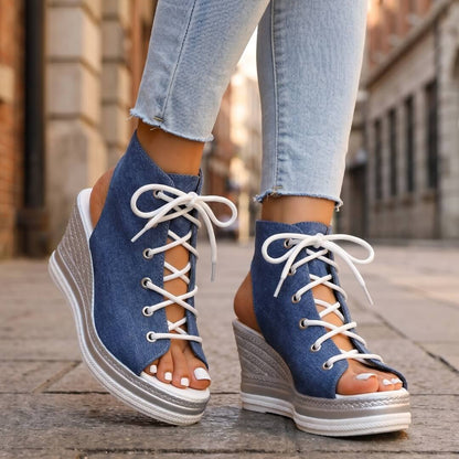 Venezia Lace-Up Wedge