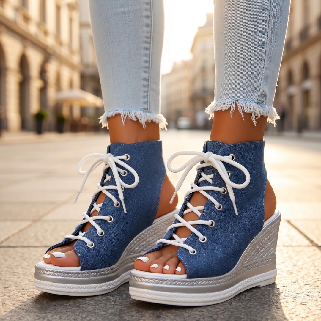 Venezia Lace-Up Wedge