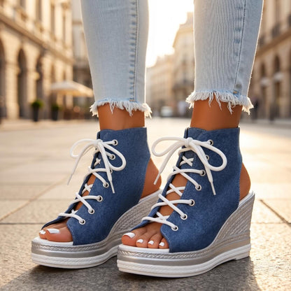 Venezia Lace-Up Wedge
