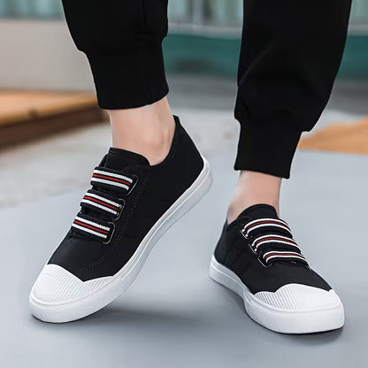 Noir Velcro Canvas Lo