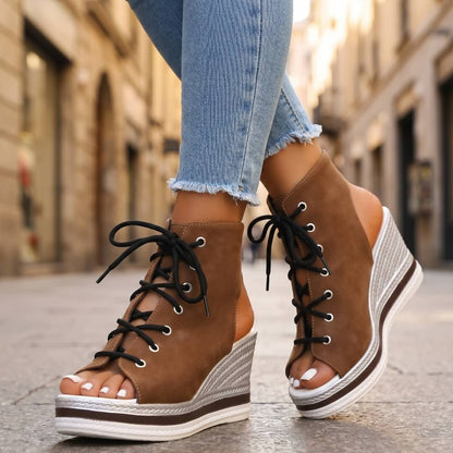 Venezia Lace-Up Wedge