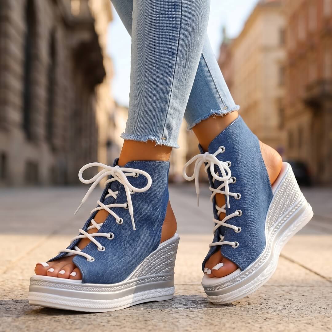 Venezia Lace-Up Wedge