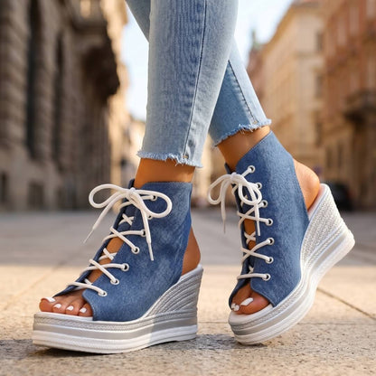 Venezia Lace-Up Wedge
