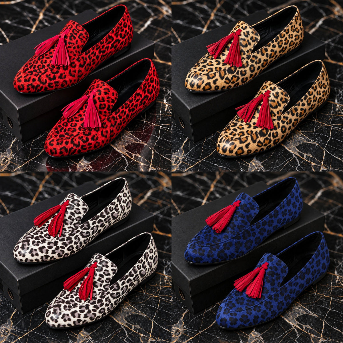 Rouge Safari Tassel Loafers