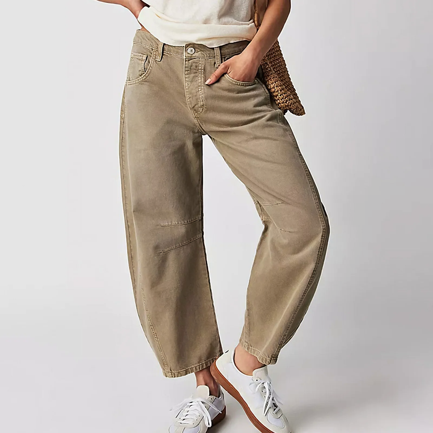 Canvas Wide-Leg Trouser