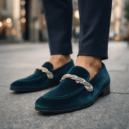 Cognac Braided Suede Loafers