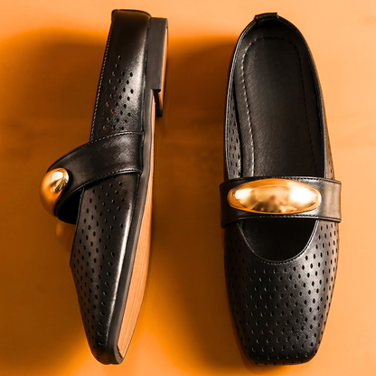 Céleste Toffee Perforated Mary Mule