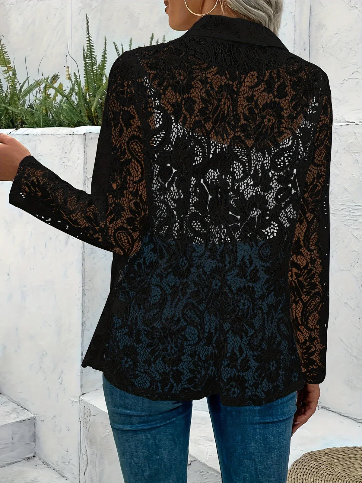 Amara Sheer Lace Blazer