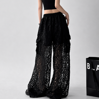 Vesper Sheer Lace Cargo Trouser