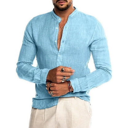 Aegean Linen Mandarin Shirt