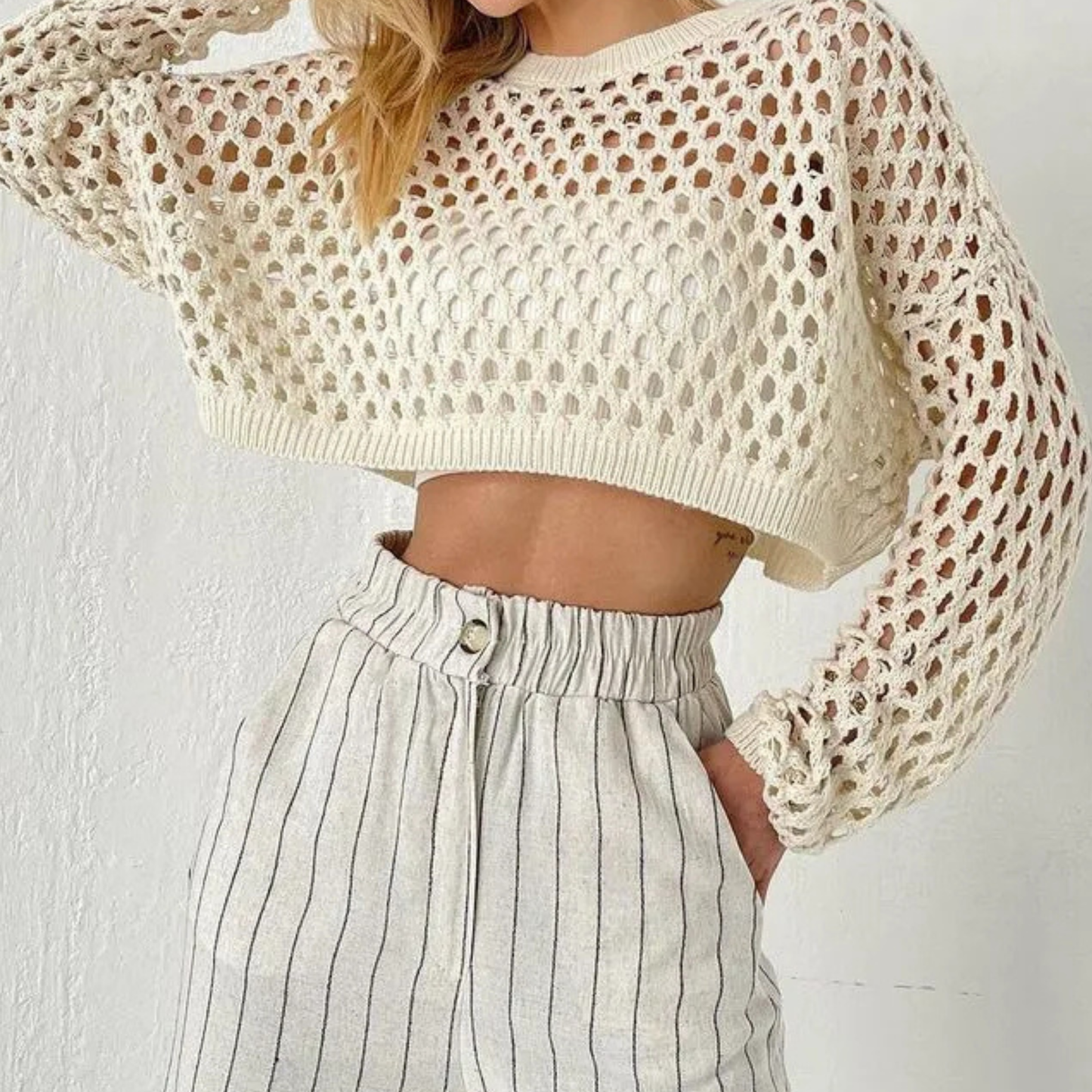 Grotto Mesh Crop Knit