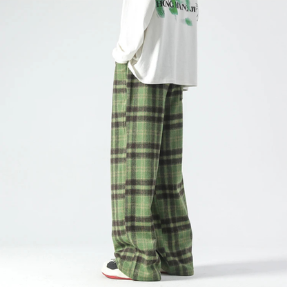 Oversized Check Relaxed Pants