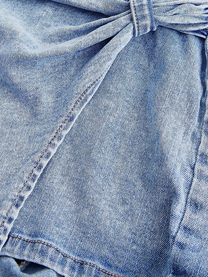 Fumée — Smoked Denim Strapless Wrap Dress