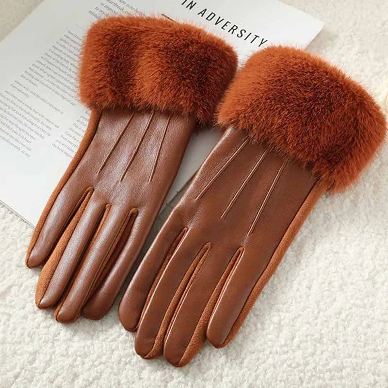 The Winterbourne Fur-Cuffed Leather Glove