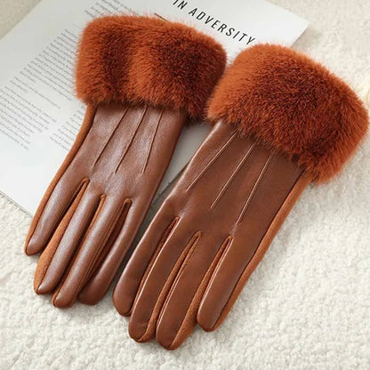 The Winterbourne Fur-Cuffed Leather Glove