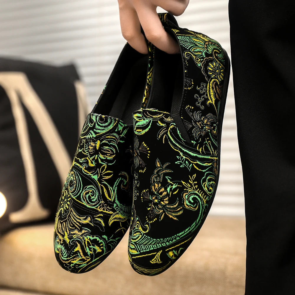 Ebony Baroque Embroidered Loafer