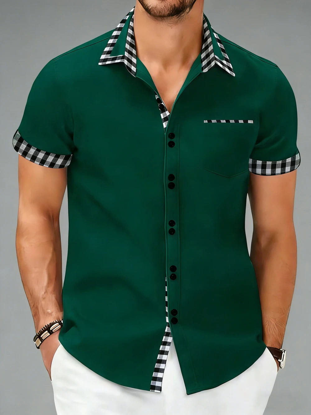 Aegean Contrast-Collar Shirt