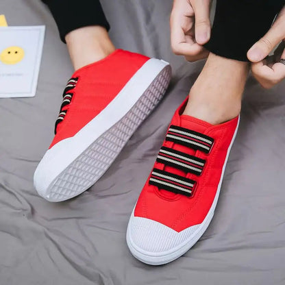 Noir Velcro Canvas Lo