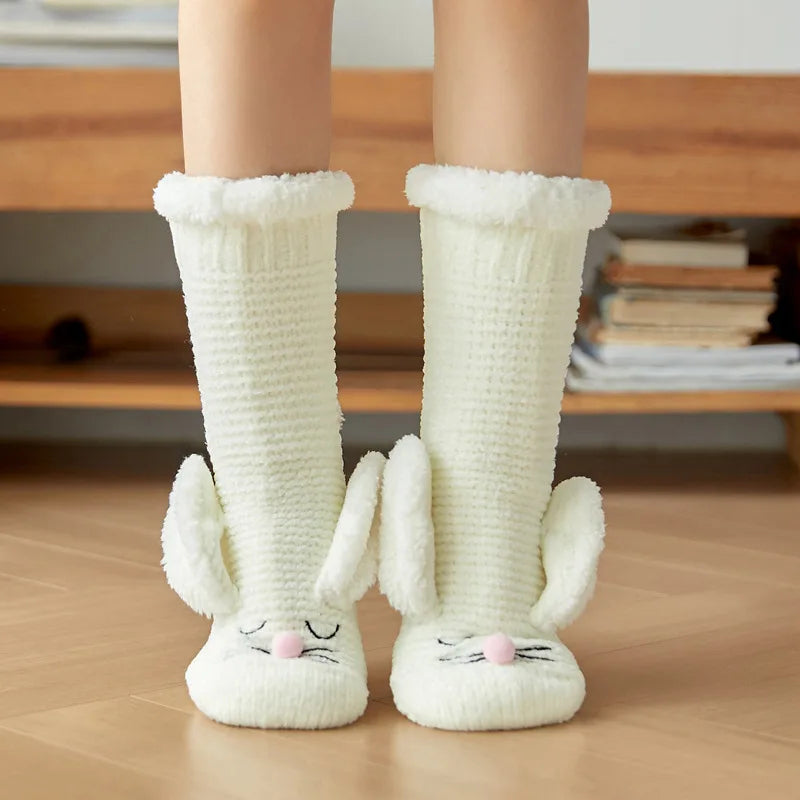 Sherpa-Lined Bunny Slipper Socks
