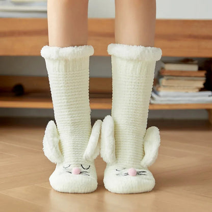 Sherpa-Lined Bunny Slipper Socks
