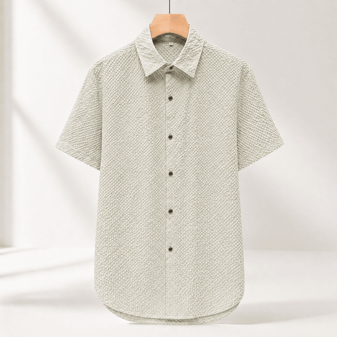 Verdant Woven-Stitch Resort Shirt