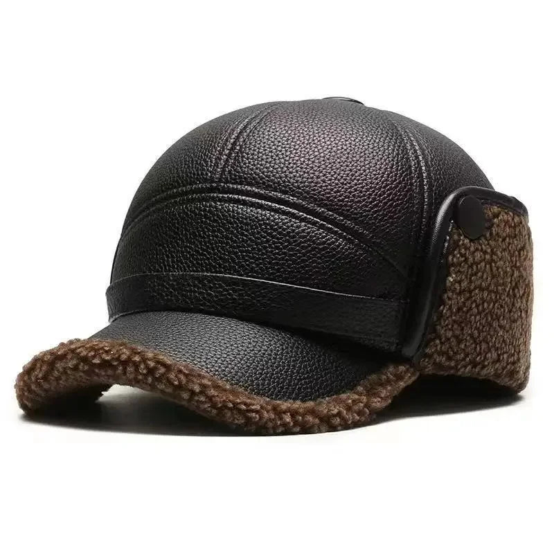 The Arctic Leather Aviator Shearling Cap