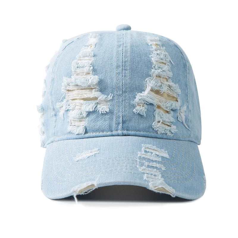 Cavani Distressed Denim Cap